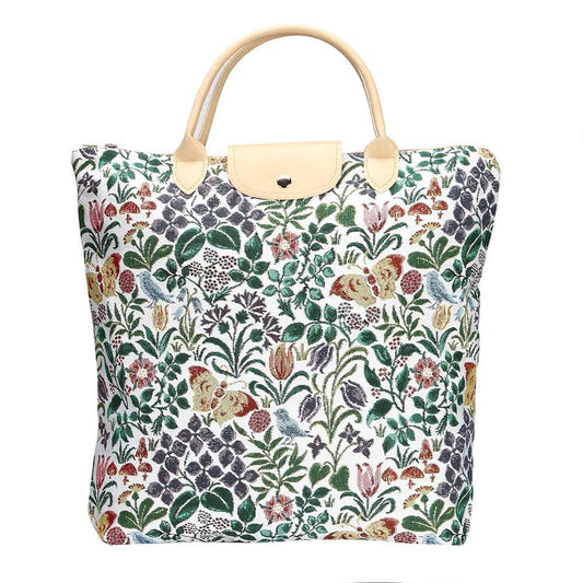 FDAW-SPFL | CFA VOYSEY SPRING FLOWER FOLDAWAY GROCERY BAG - www.signareusa.com