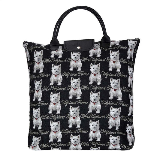 FDAW-WES | WESTIE DOG FOLDAWAY GROCERY BAG - www.signareusa.com