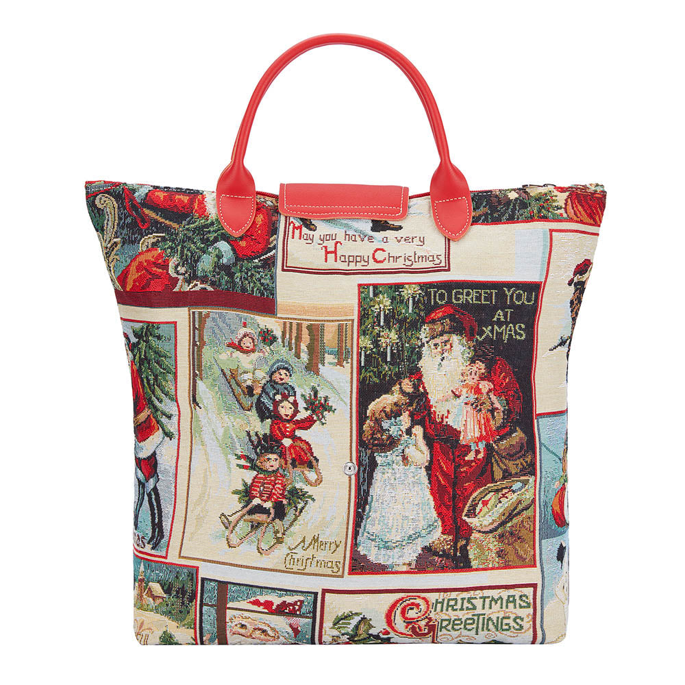 Xmas Santa Foldaway Reusable Grocery Bag