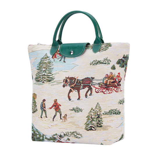 Xmas Sleigh Foldaway Reusable Grocery Bag