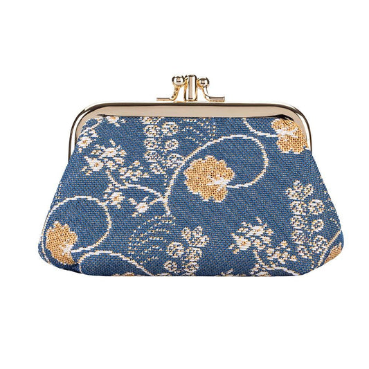 FRMP-AUST | JANE AUSTEN BLUE COIN CLASP FRAME PURSE WALLET - www.signareusa.com