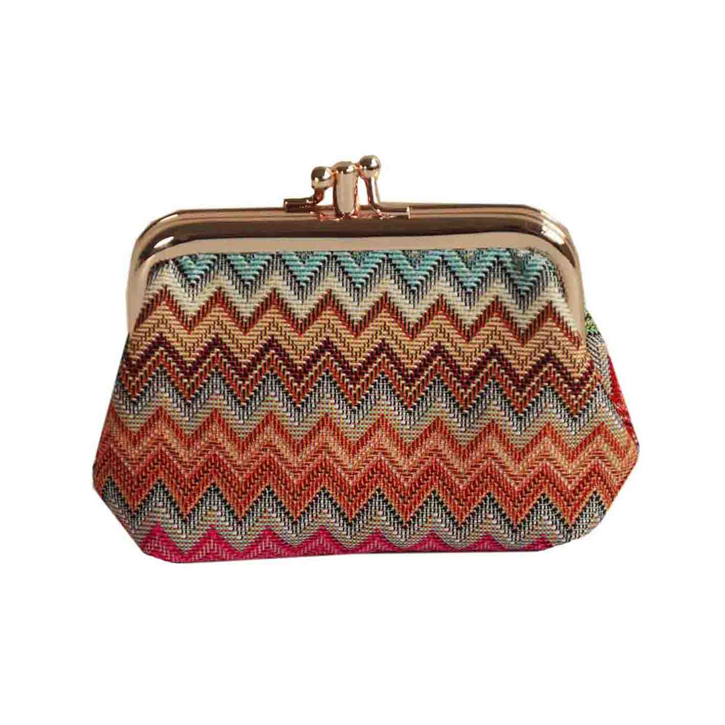 FRMP-AZT | AZTEC COIN CLASP FRAME PURSE WALLET - www.signareusa.com