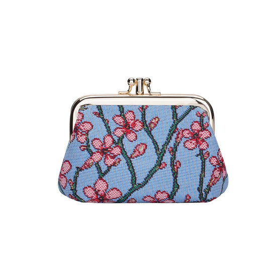 FRMP-BLOS | ALMOND BLOSSOM AND SWALLOW COIN CLASP FRAME PURSE WALLET - www.signareusa.com