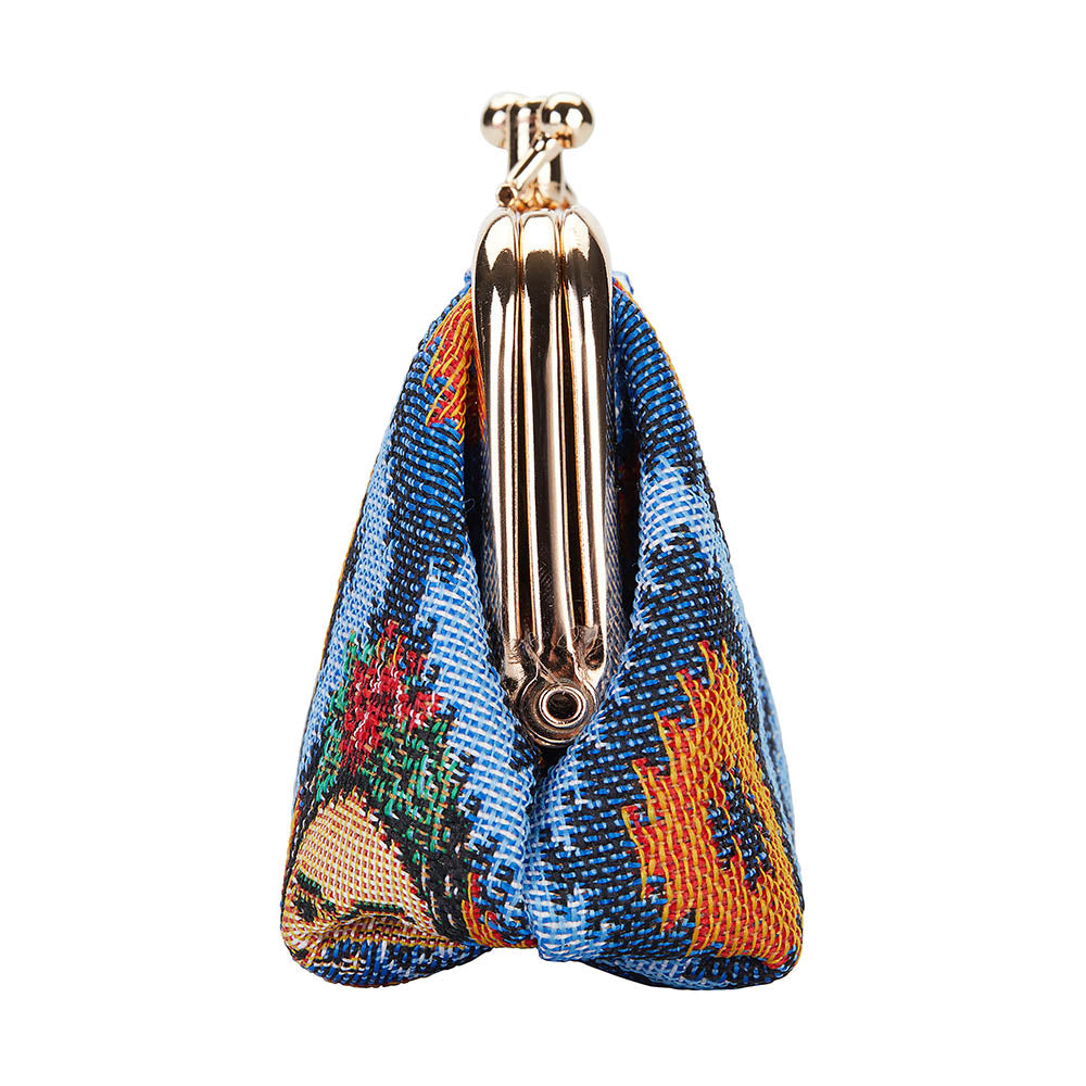 Frida Kahlo Icon Blue Frame Purse with Clasp