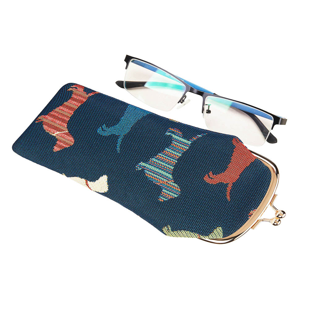 Dachshund Blue Glasses Pouch/ Case