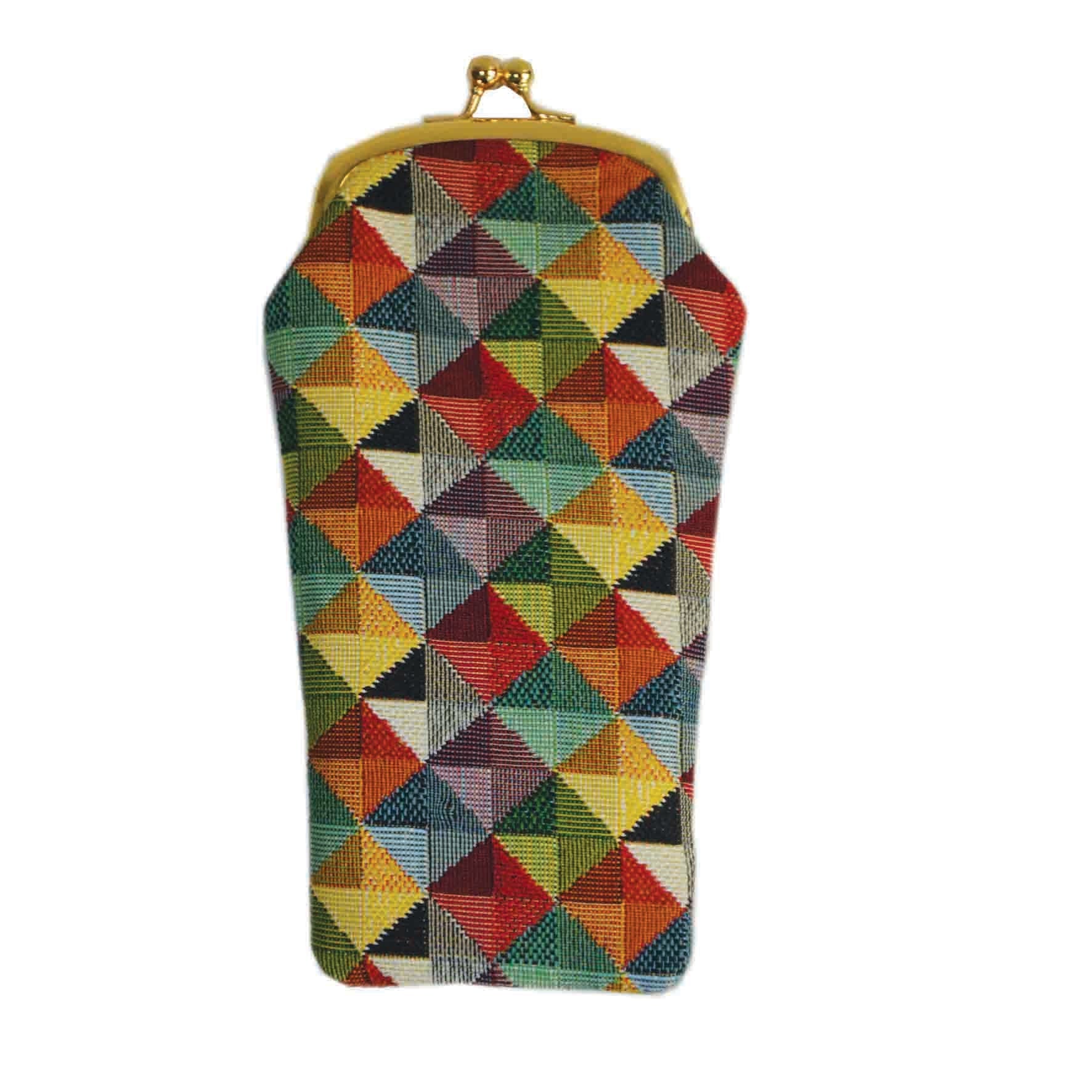 GPCH-MTRI | MULTICOLOR TRIANGLE GLASSES SUNGLASSES POUCH CASE - www.signareusa.com