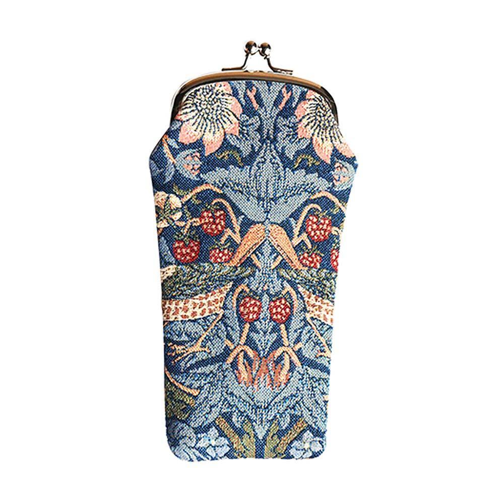 GPCH-STBL | WILLIAM MORRIS STRAWBERRY THIEF BLUE GLASSES SUNGLASSES POUCH CASE - www.signareusa.com