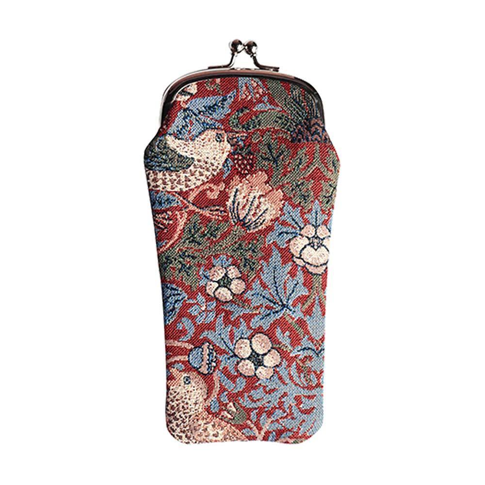 GPCH-STRD | WILLIAM MORRIS STRAWBERRY THIEF RED GLASSES SUNGLASSES POUCH CASE - www.signareusa.com