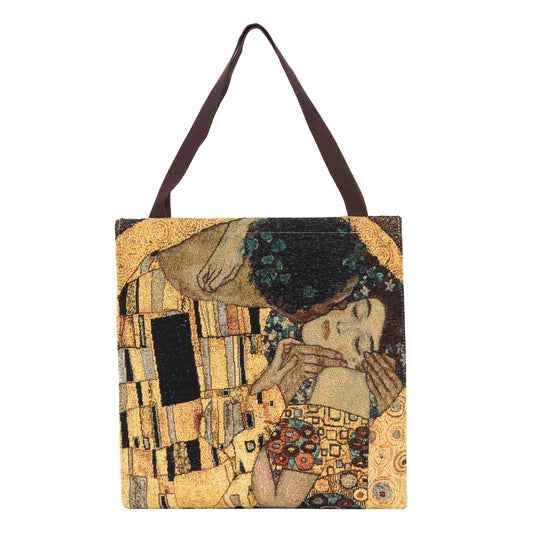 GUSS-ART-GK-GDKS | Klimt Gold Kiss Foldable Gusset Shopping Bag - www.signareusa.com