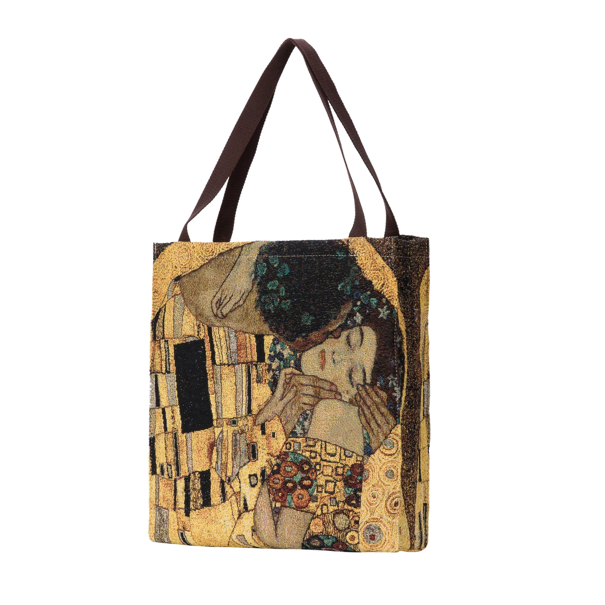 GUSS-ART-GK-GDKS | Klimt Gold Kiss Foldable Gusset Shopping Bag - www.signareusa.com