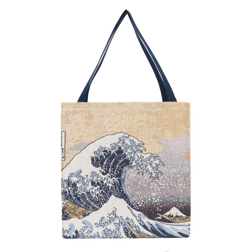 GUSS-ART-JP-WAVE | Great Wave of Kanagawa Foldable Gusset Shopping Bag - www.signareusa.com