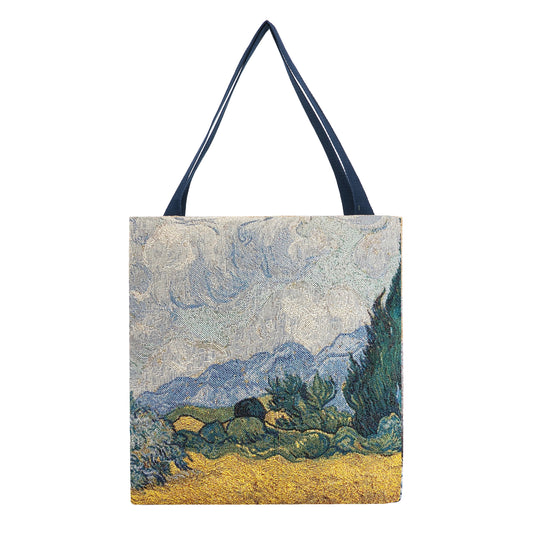 Van Gogh Wheatfield Foldable Gusset Shopping Bag