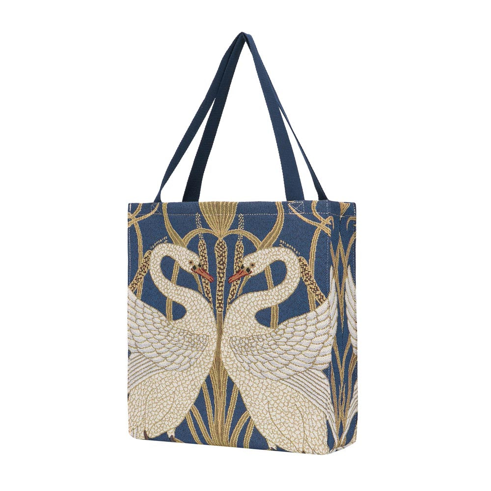 GUSS-ART-WC-SWAN | Walter Crane Swan Foldable Gusset Shopping Bag - www.signareusa.com