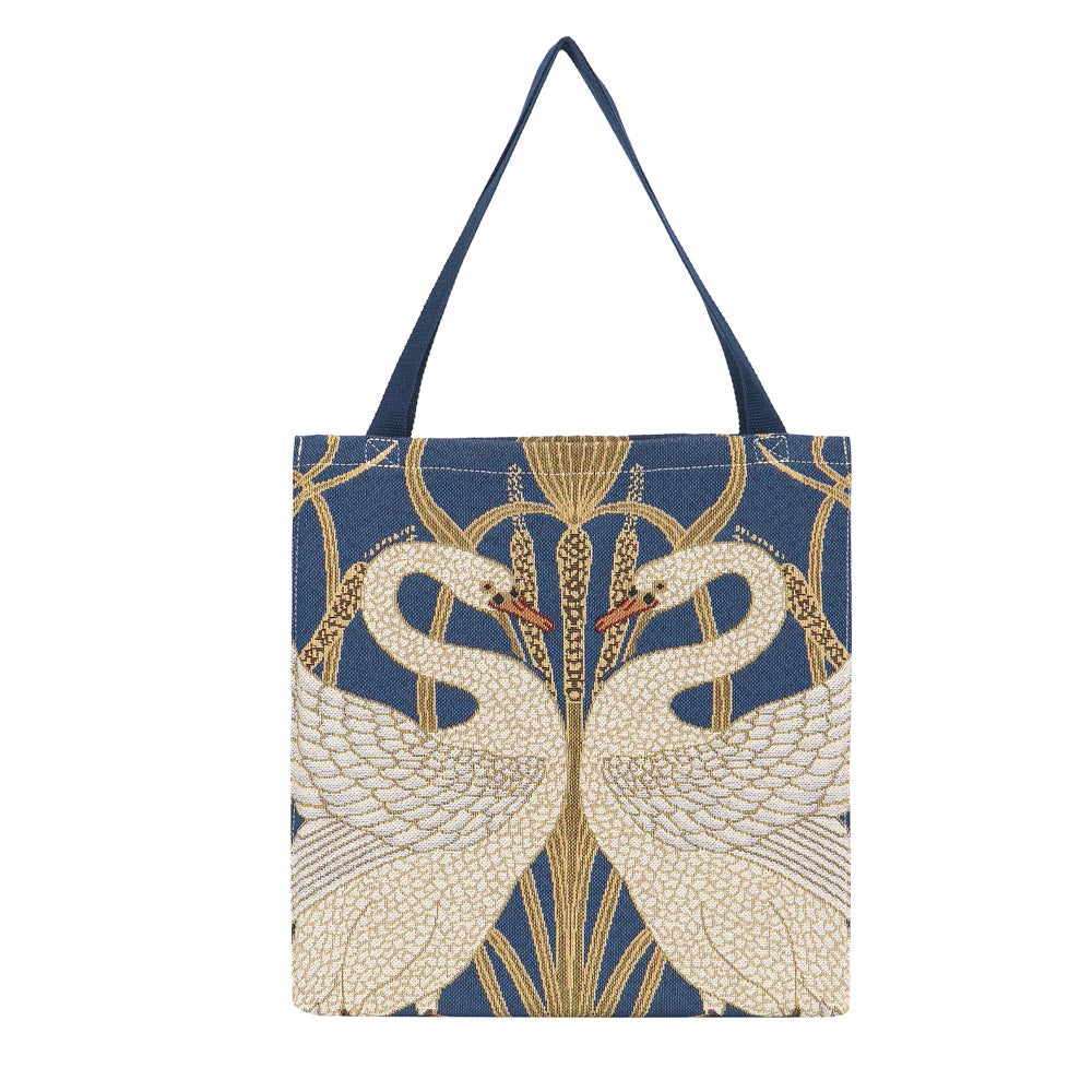 GUSS-ART-WC-SWAN | Walter Crane Swan Foldable Gusset Shopping Bag - www.signareusa.com