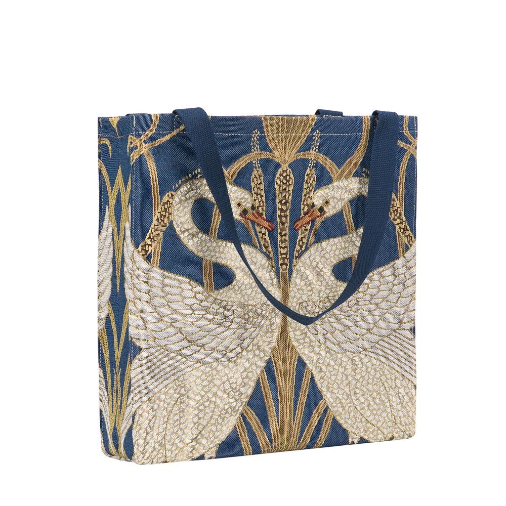 GUSS-ART-WC-SWAN | Walter Crane Swan Foldable Gusset Shopping Bag - www.signareusa.com