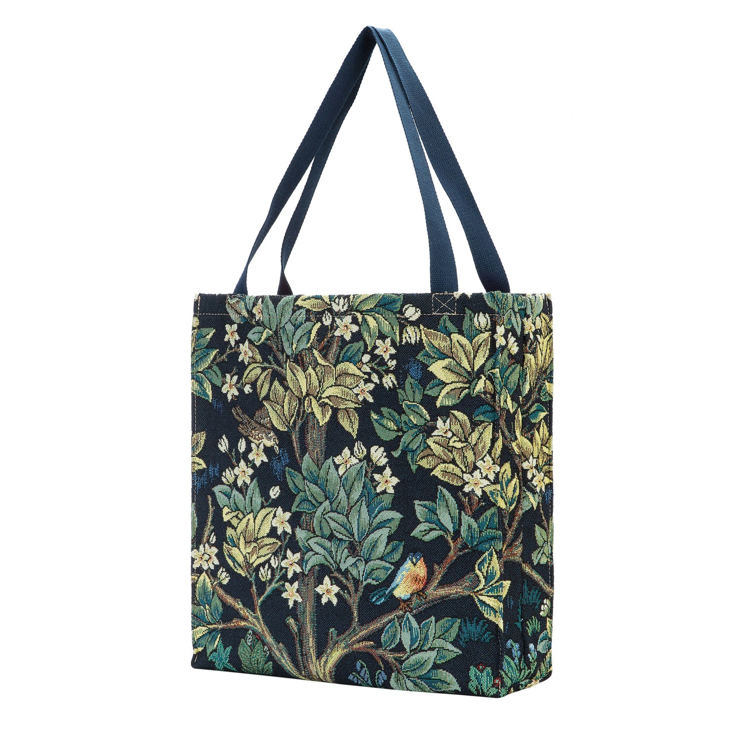 GUSS-ART-WM-TLBL | William Morris Tree of Life Blue Foldable Gusset Shopping Bag - www.signareusa.com