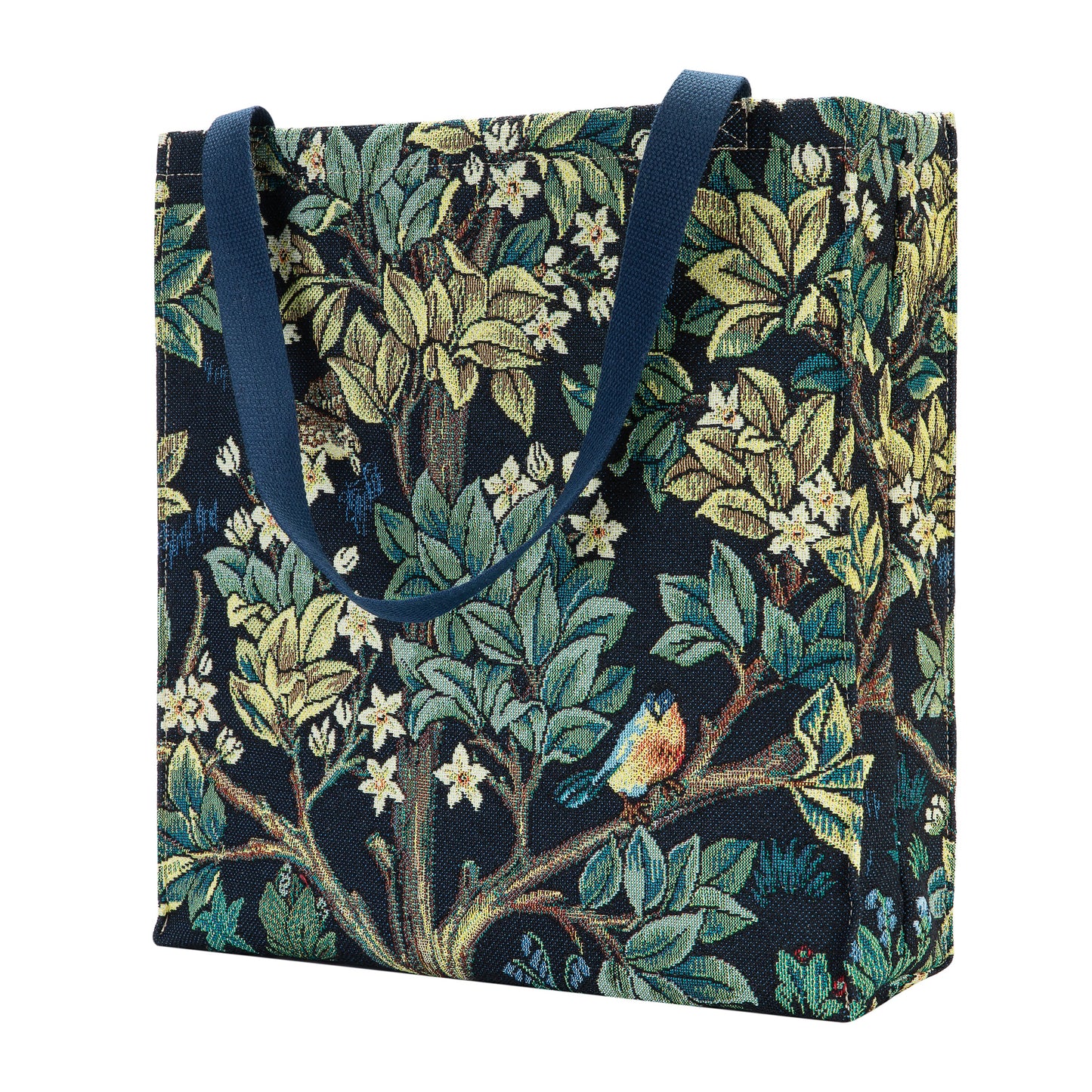 GUSS-ART-WM-TLBL | William Morris Tree of Life Blue Foldable Gusset Shopping Bag - www.signareusa.com