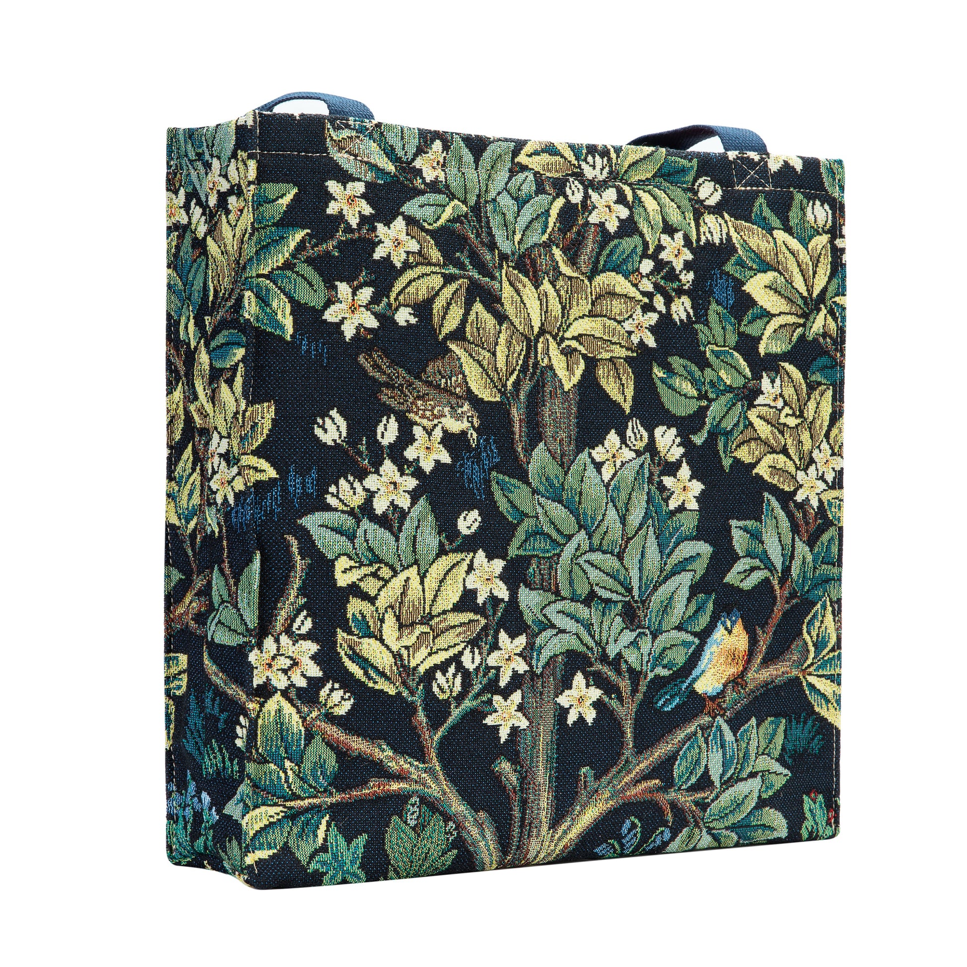 GUSS-ART-WM-TLBL | William Morris Tree of Life Blue Foldable Gusset Shopping Bag - www.signareusa.com