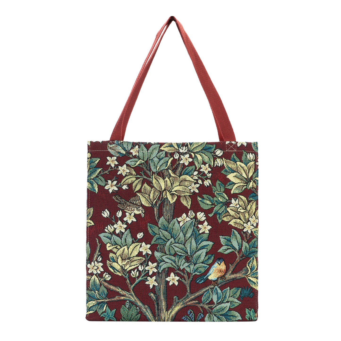 GUSS-ART-WM-TLRD | William Morris Tree of Life Red Foldable Gusset Shopping Bag - www.signareusa.com