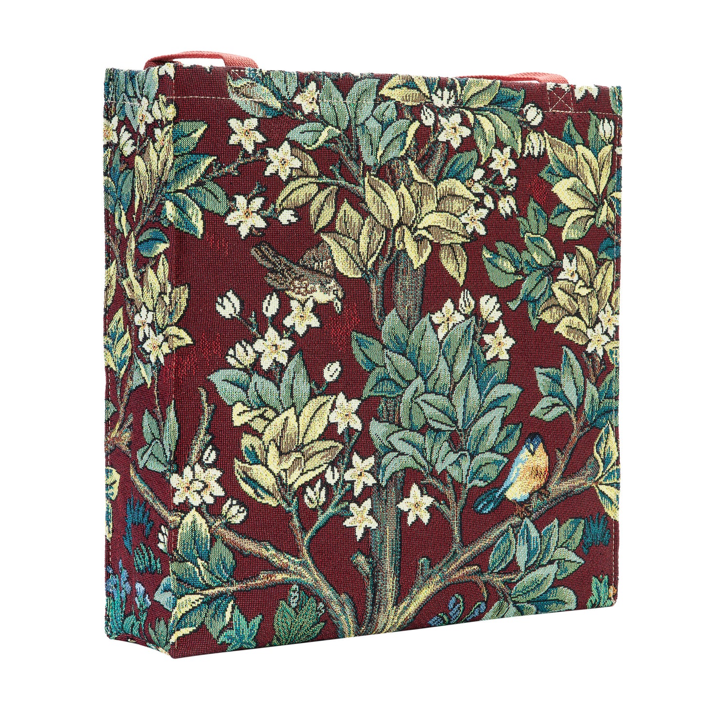 GUSS-ART-WM-TLRD | William Morris Tree of Life Red Foldable Gusset Shopping Bag - www.signareusa.com