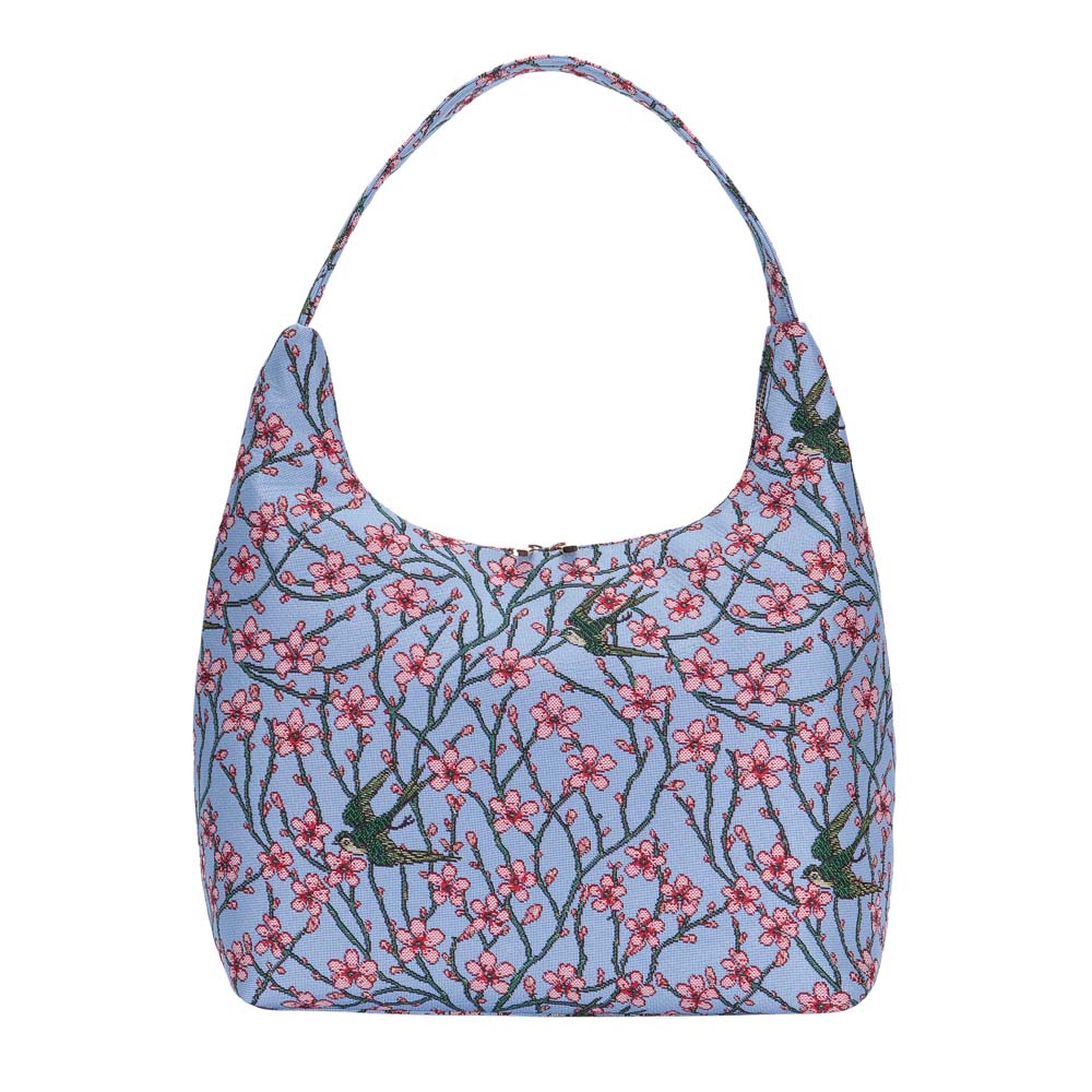 HOBO-BLOS | ALMOND BLOSSOM AND SWALLOW HOBO HANDBAG SHOULDER BAG - www.signareusa.com