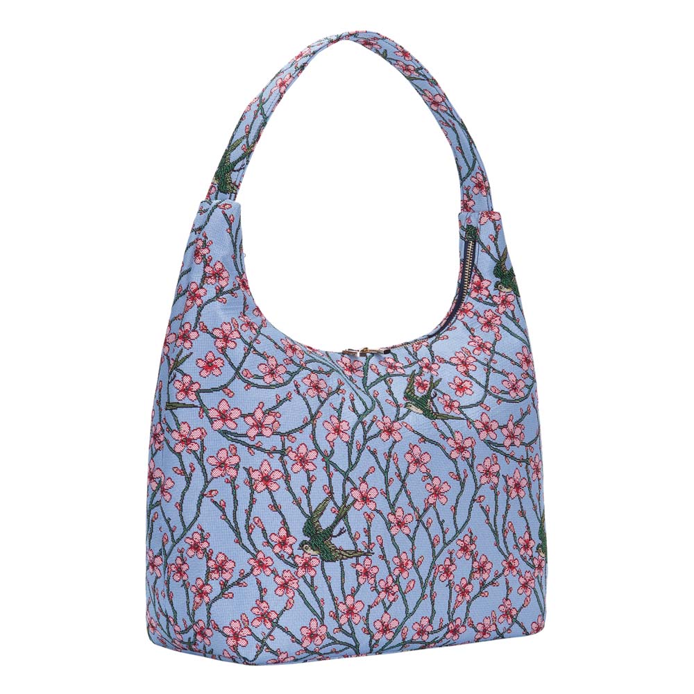 HOBO-BLOS | ALMOND BLOSSOM AND SWALLOW HOBO HANDBAG SHOULDER BAG - www.signareusa.com