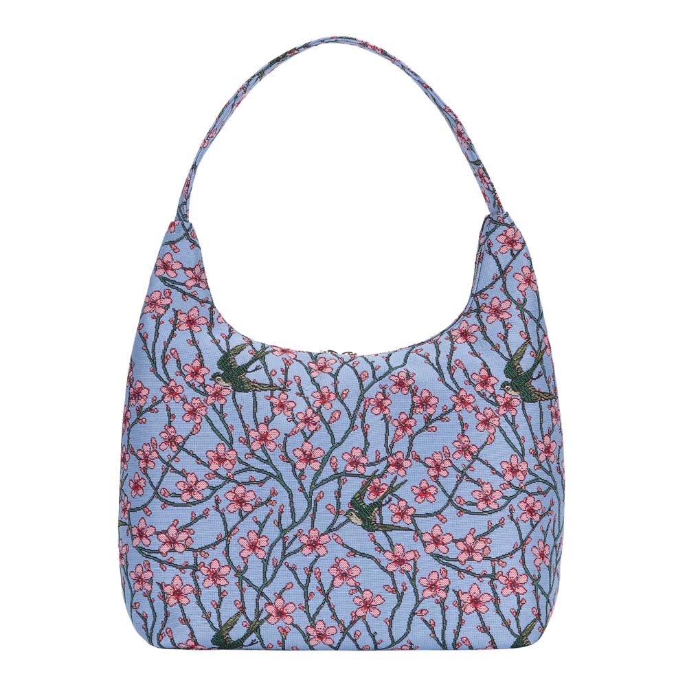 HOBO-BLOS | ALMOND BLOSSOM AND SWALLOW HOBO HANDBAG SHOULDER BAG - www.signareusa.com