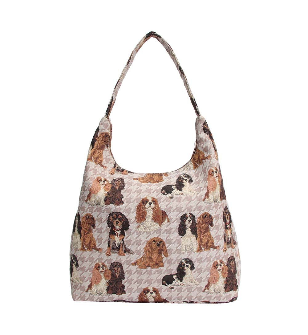 HOBO-KGCS | KING CHARLES CAVALIER SPANIEL DOG HOBO HANDBAG SHOULDER BAG - www.signareusa.com