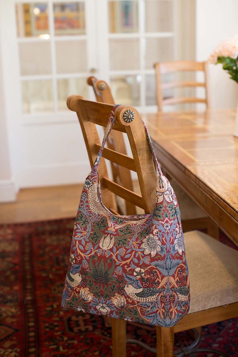 HOBO-STRD | WILLIAM MORRIS STRAWBERRY THIEF RED HOBO HANDBAG SHOULDER BAG - www.signareusa.com