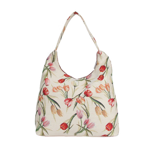 HOBO-TULWT | TULIP WHITE HOBO HANDBAG SHOULDER BAG - www.signareusa.com