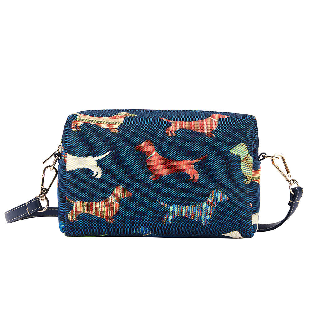 Dachshund Blue Hip Length Shoulder Bag