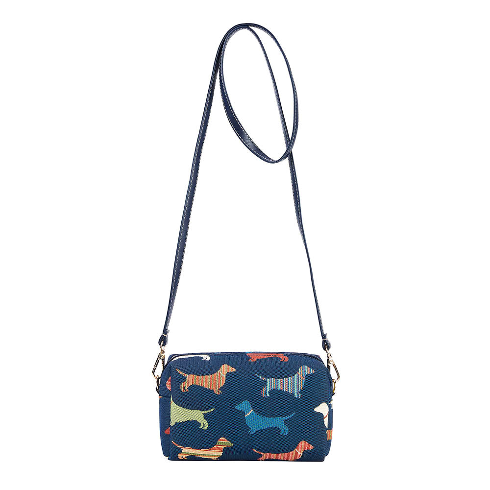 Dachshund Blue Hip Length Shoulder Bag