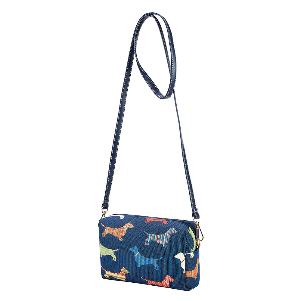 Dachshund Blue Hip Length Shoulder Bag