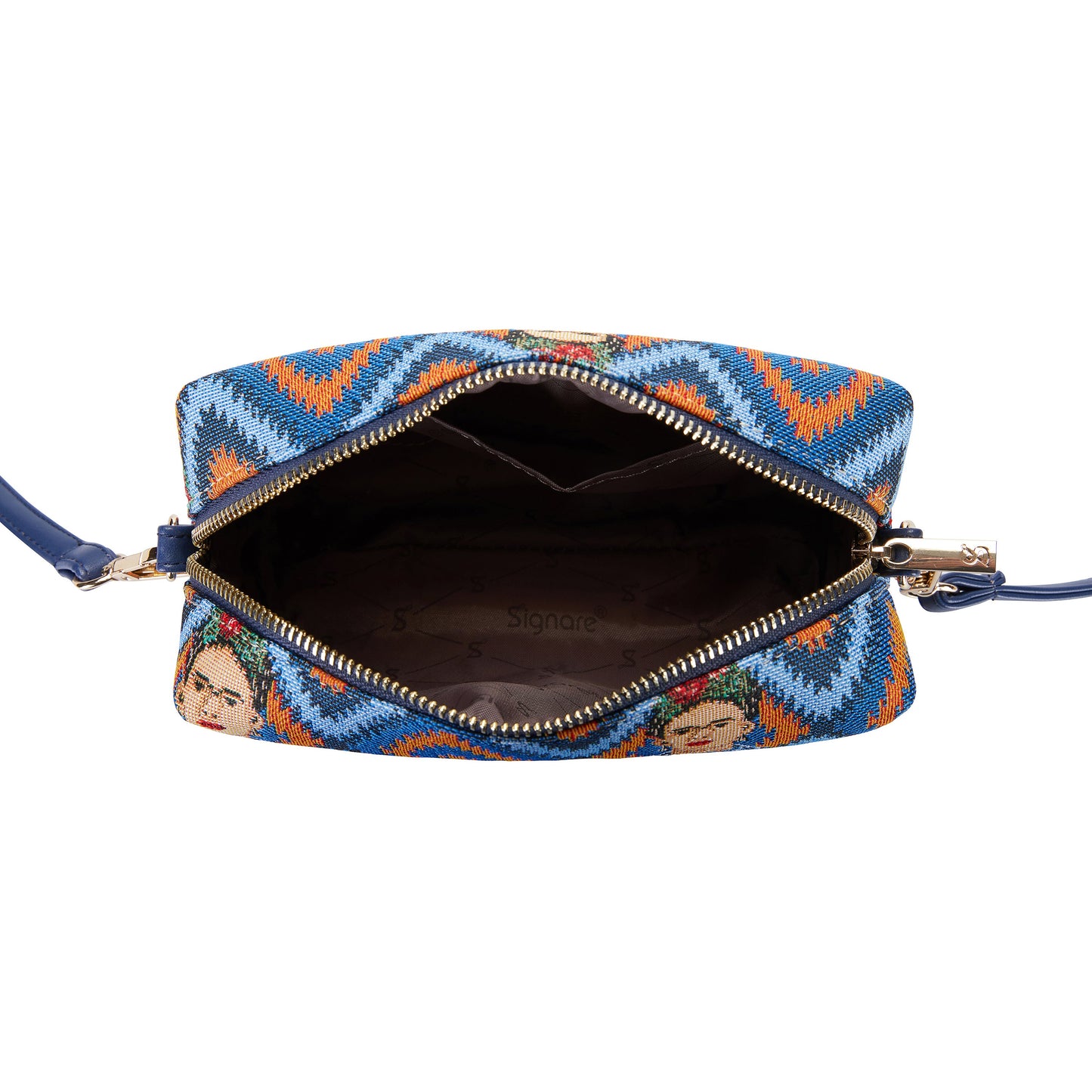 Frida Kahlo Icon Blue Hip Length Shoulder Bag