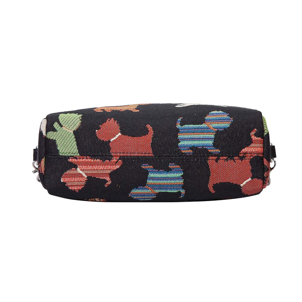 Playful Puppy Black Hip Length Shoulder Bag