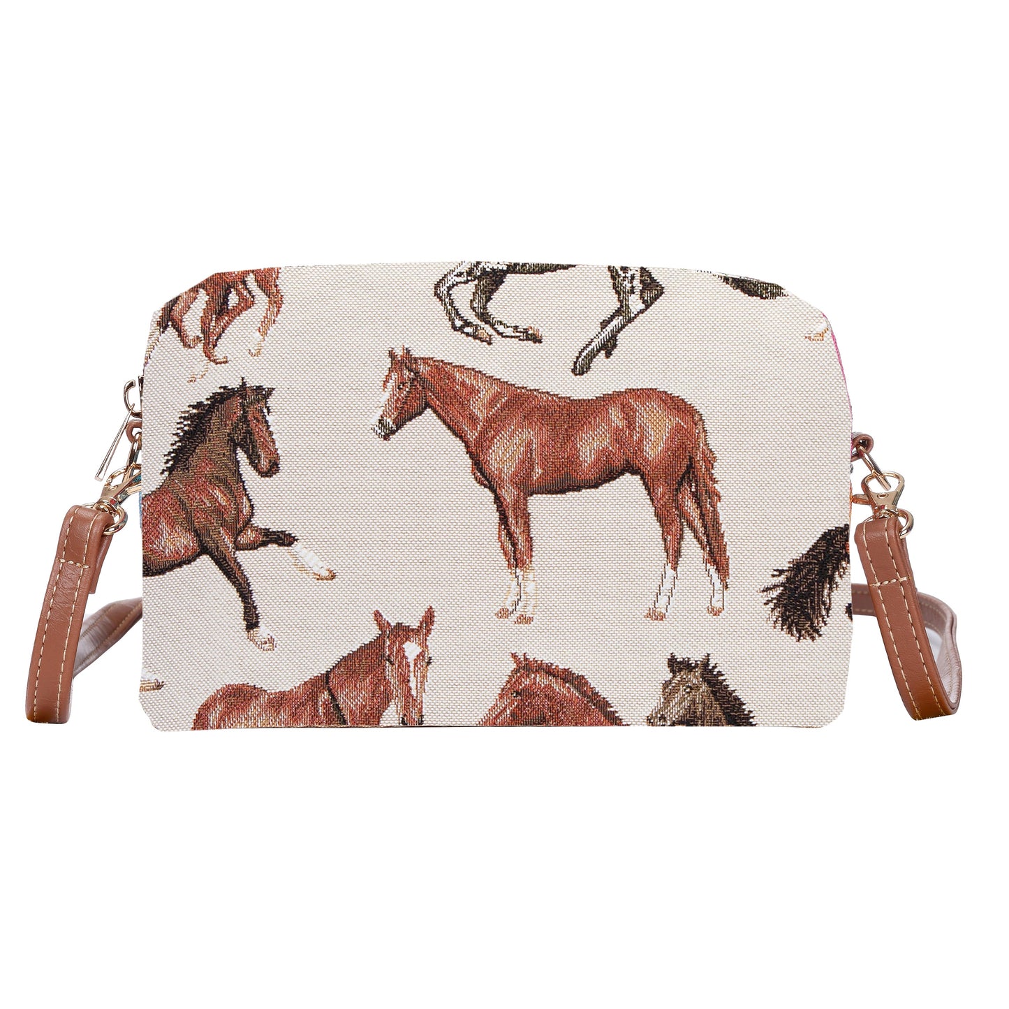 Running Horse Brown Hip Length Shoulder Bag