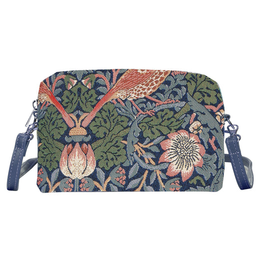 William Morris Strawberry Thief Blue Hip Length Shoulder Bag