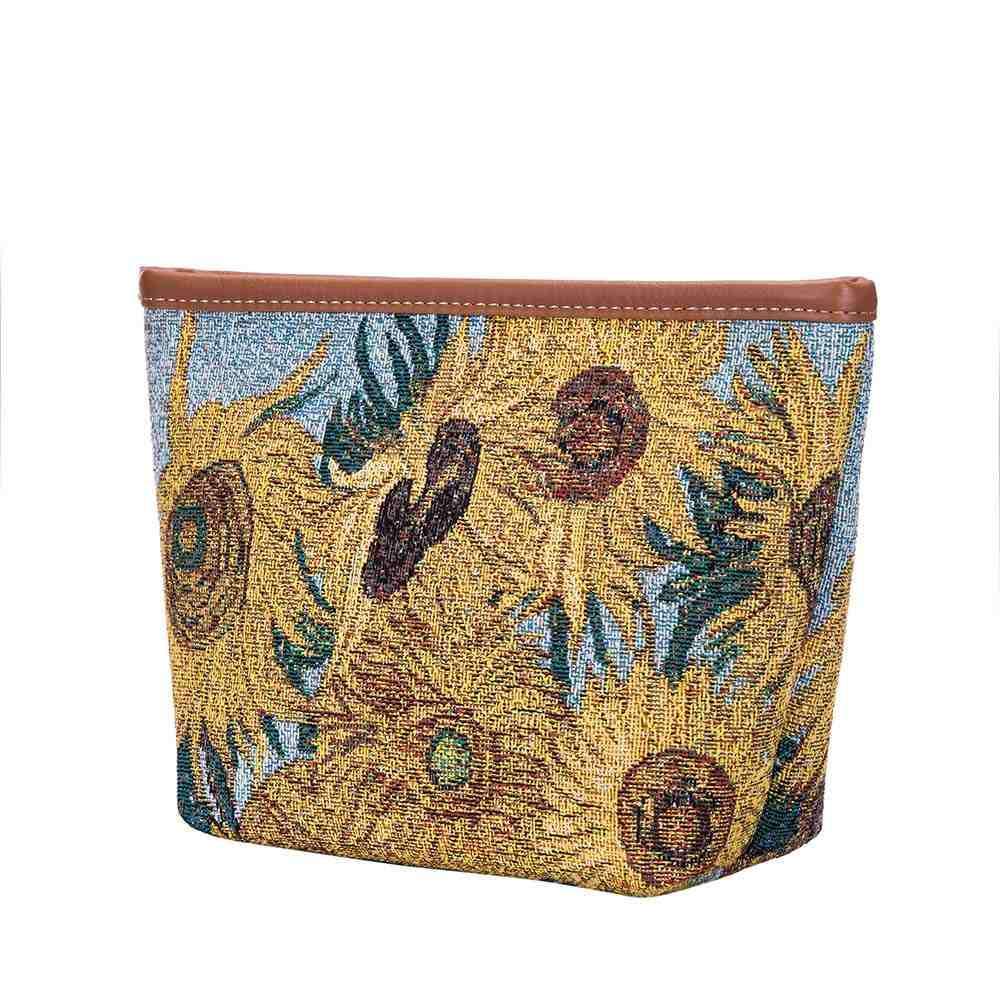 MAKEUP-ART-VG-SUNF | VAN GOGH SUNFLOWERS  MAKE UP COSMETIC BAG - www.signareusa.com