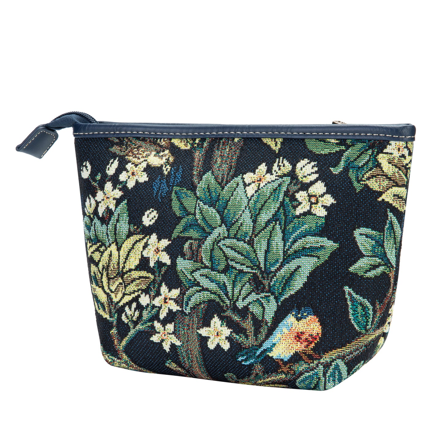 MAKEUP-ART-WM-TLBL | WILLIAM MORRIS TREE OF LIFE BLUE  MAKE UP COSMETIC BAG - www.signareusa.com