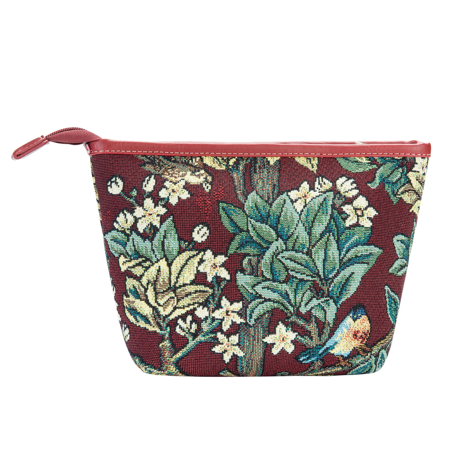 MAKEUP-ART-WM-TLRD | WILLIAM MORRIS TREE OF LIFE RED  MAKE UP COSMETIC BAG - www.signareusa.com