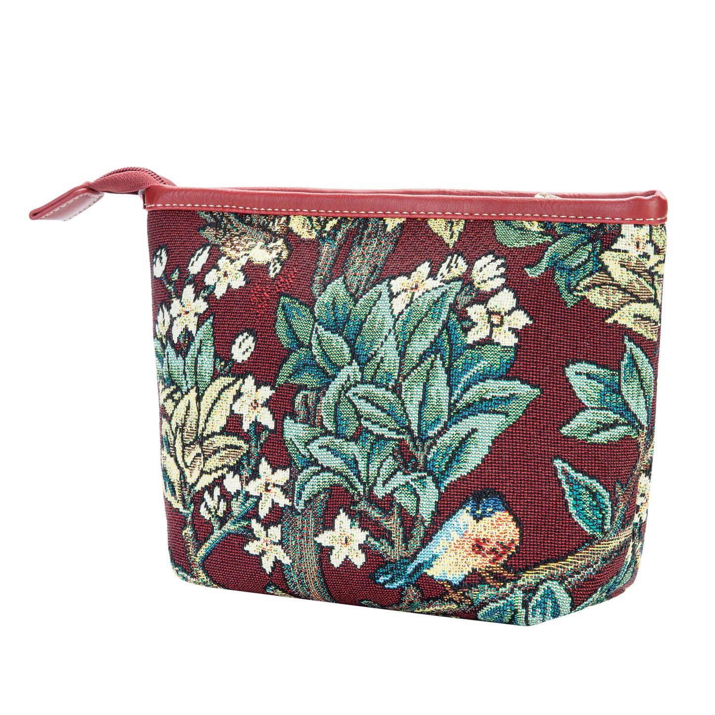 MAKEUP-ART-WM-TLRD | WILLIAM MORRIS TREE OF LIFE RED  MAKE UP COSMETIC BAG - www.signareusa.com