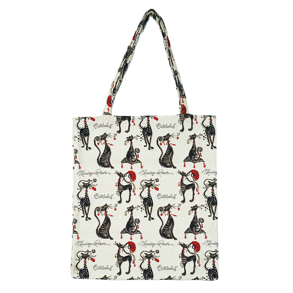 MECO-CUDE | MARILYN ROBERTSON CATITUDES MEDIUM ECO REUSABLE GROCERY TOTE BAG - www.signareusa.com