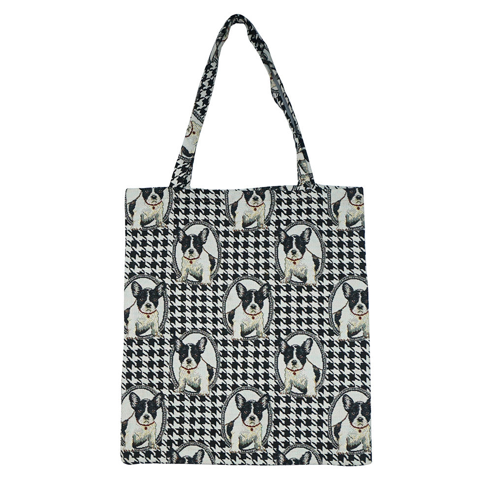 MECO-FREN | FRENCH BULLDOG MEDIUM ECO REUSABLE GROCERY TOTE BAG - www.signareusa.com