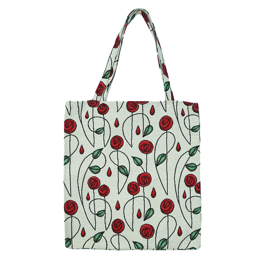 MECO-RMSP | RENNIE MACKINTOSH SIMPLE ROSE MEDIUM ECO REUSABLE GROCERY TOTE BAG - www.signareusa.com