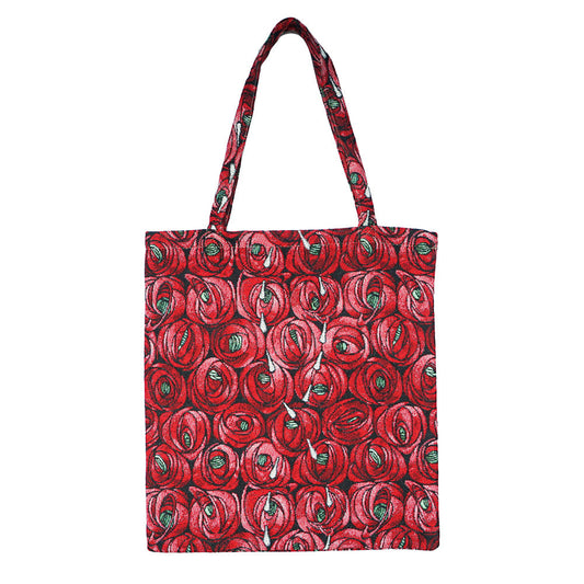 MECO-RMTD | RENNIE MACKINTOSH ROSE AND TEARDROP MEDIUM ECO REUSABLE GROCERY TOTE BAG - www.signareusa.com