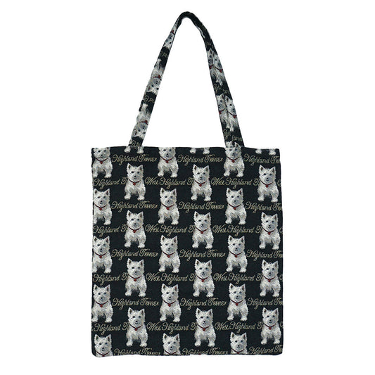 MECO-WES | WESTIE DOG MEDIUM ECO REUSABLE GROCERY TOTE BAG - www.signareusa.com