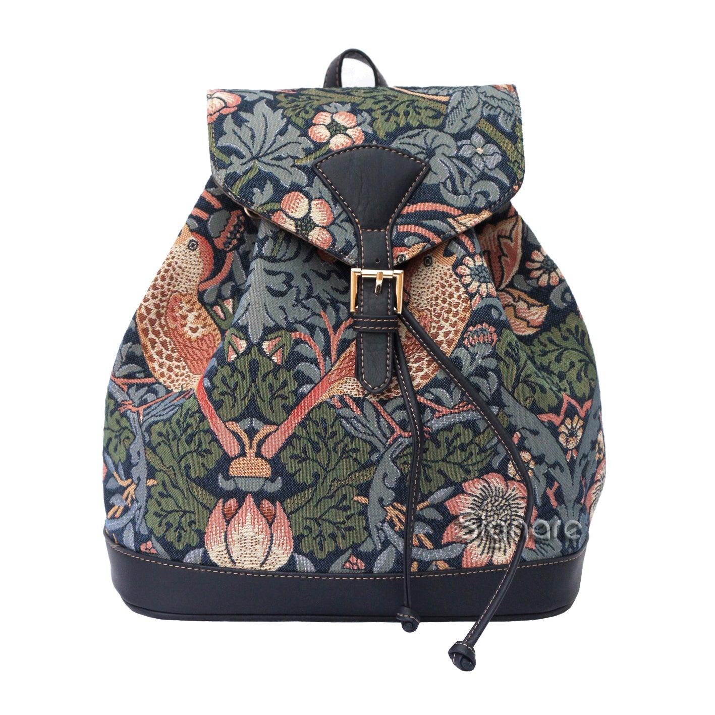 RUCK-STBL | WILLIAM MORRIS STRAWBERRY THIEF BLUE RUCKSACK - www.signareusa.com