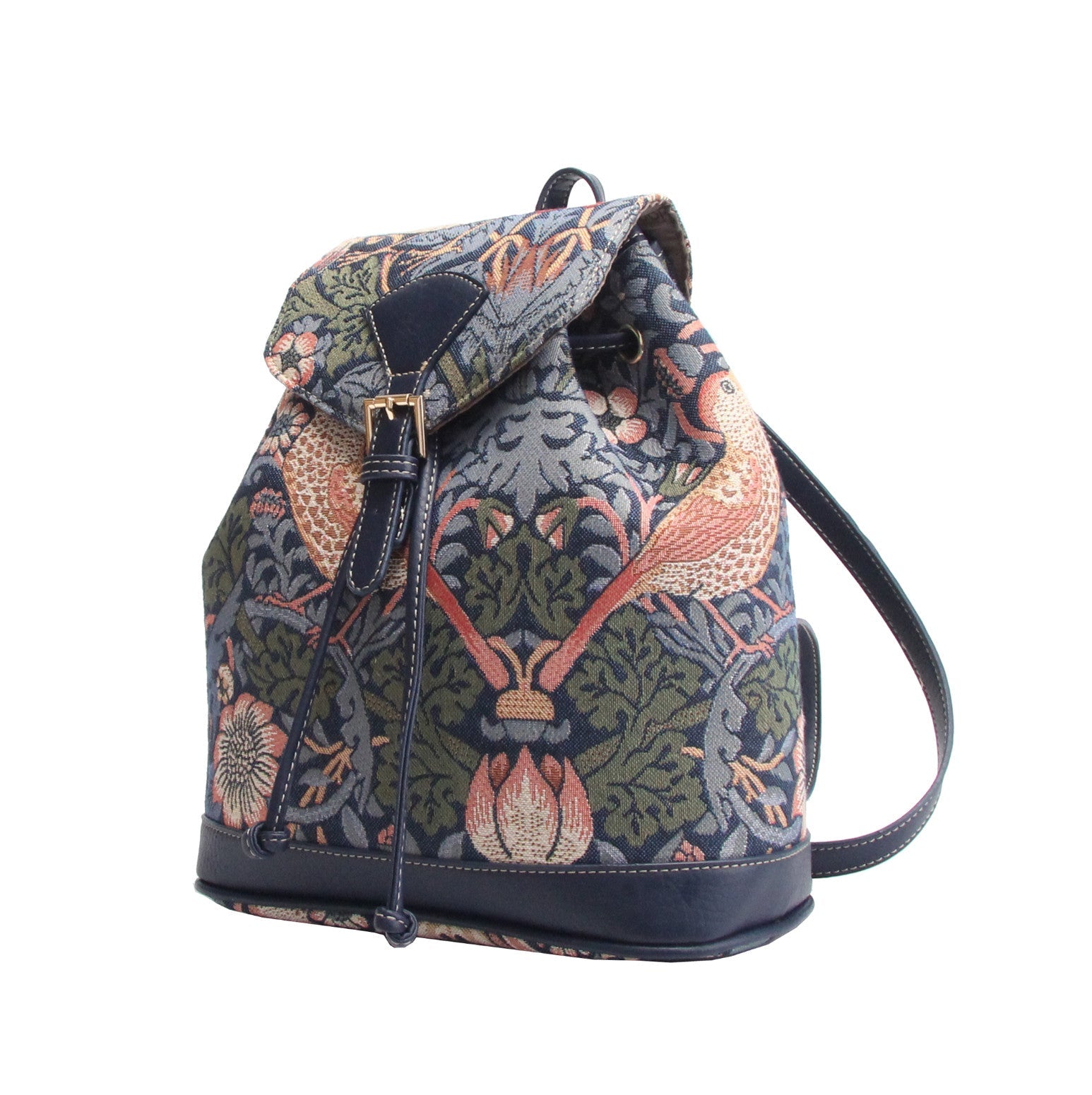 RUCK-STBL | WILLIAM MORRIS STRAWBERRY THIEF BLUE RUCKSACK - www.signareusa.com