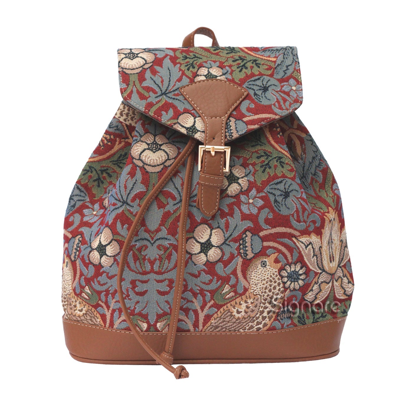 RUCK-STRD | WILLIAM MORRIS STRAWBERRY THIEF RED RUCKSACK - www.signareusa.com