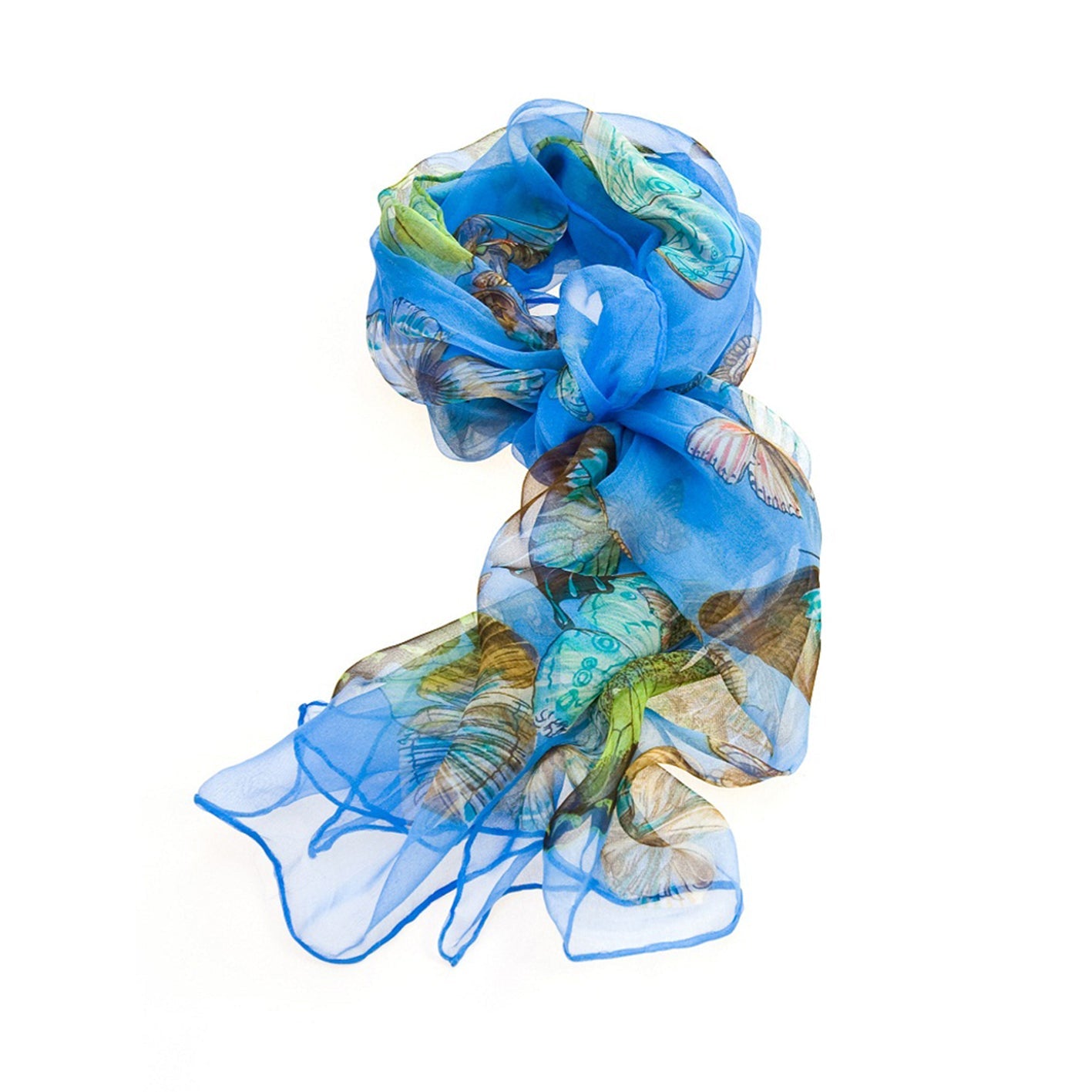 SC-BUTT-RBL | Royal Blue 100% Pure Silk Butterfly Scarf - www.signareusa.com